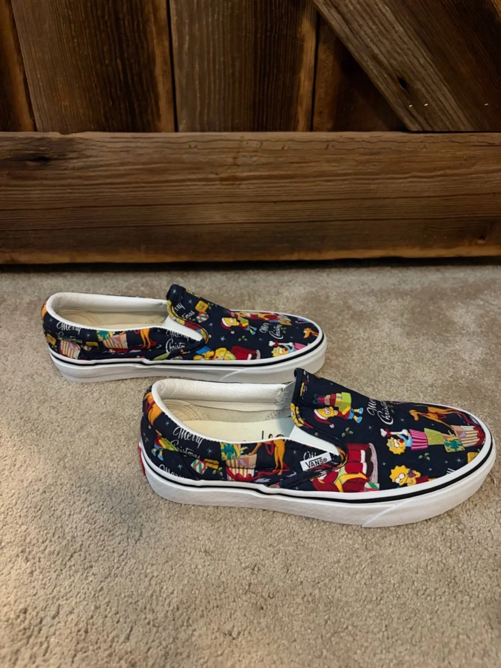 Vans x The Simpsons Christmas Slip-On Sneakers | Holiday Print | Size 7.5 Women - Picture 2 of 7